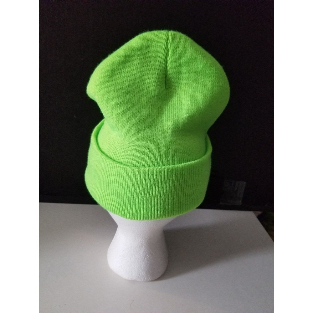 Billie Eillish beanie hat neon green embroidered - Picture 4 of 6